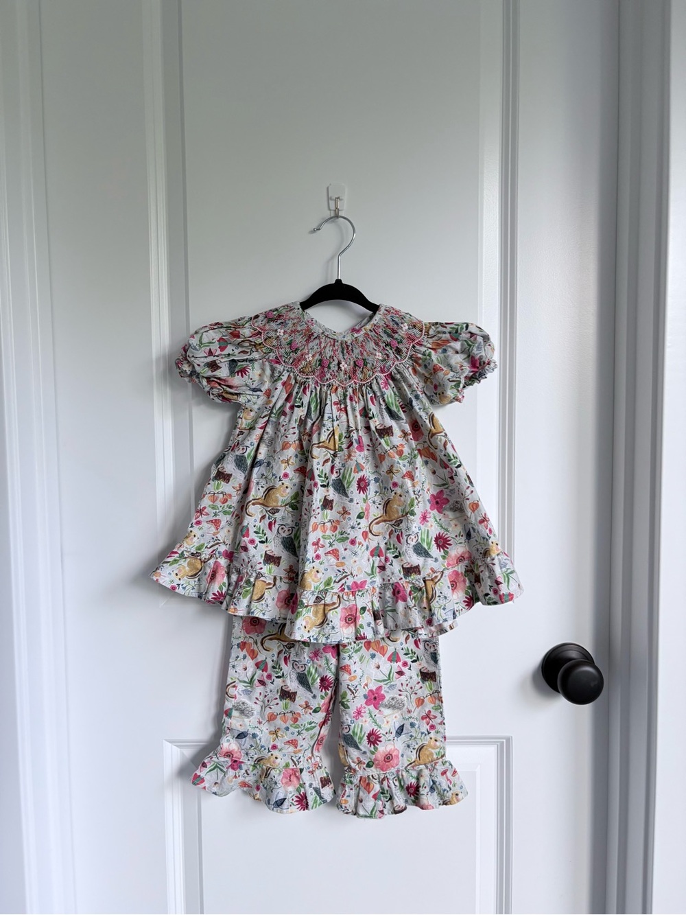 Mom & Me Smocked Woodland Animal Whimsical Set